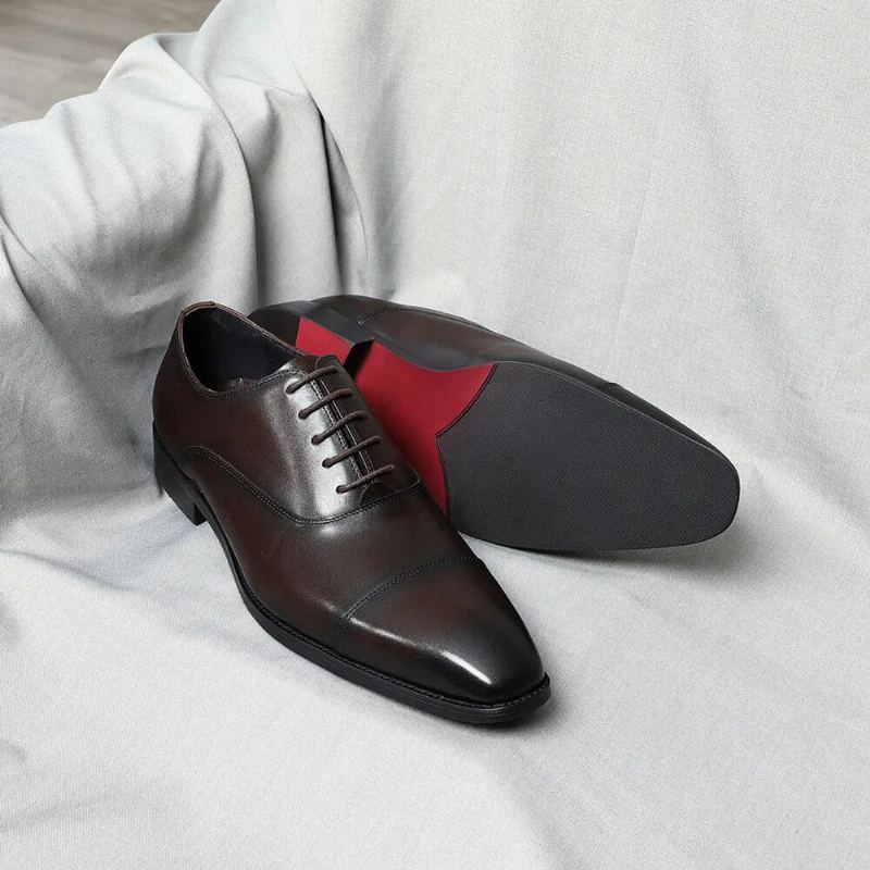 Chaussures Oxfords De Luxe Italiennes De Haute Qualité Élégantes Naturelles Formelles Solides Pour Hommes D'affaires - Noir