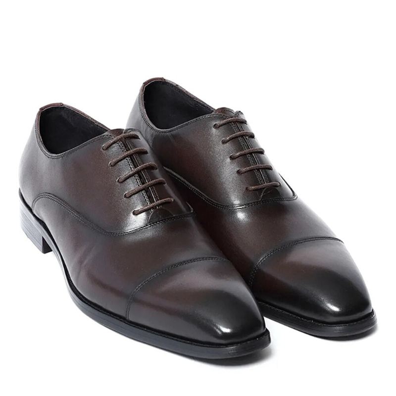 Chaussures Oxfords De Luxe Italiennes De Haute Qualité Élégantes Naturelles Formelles Solides Pour Hommes D'affaires - Noir