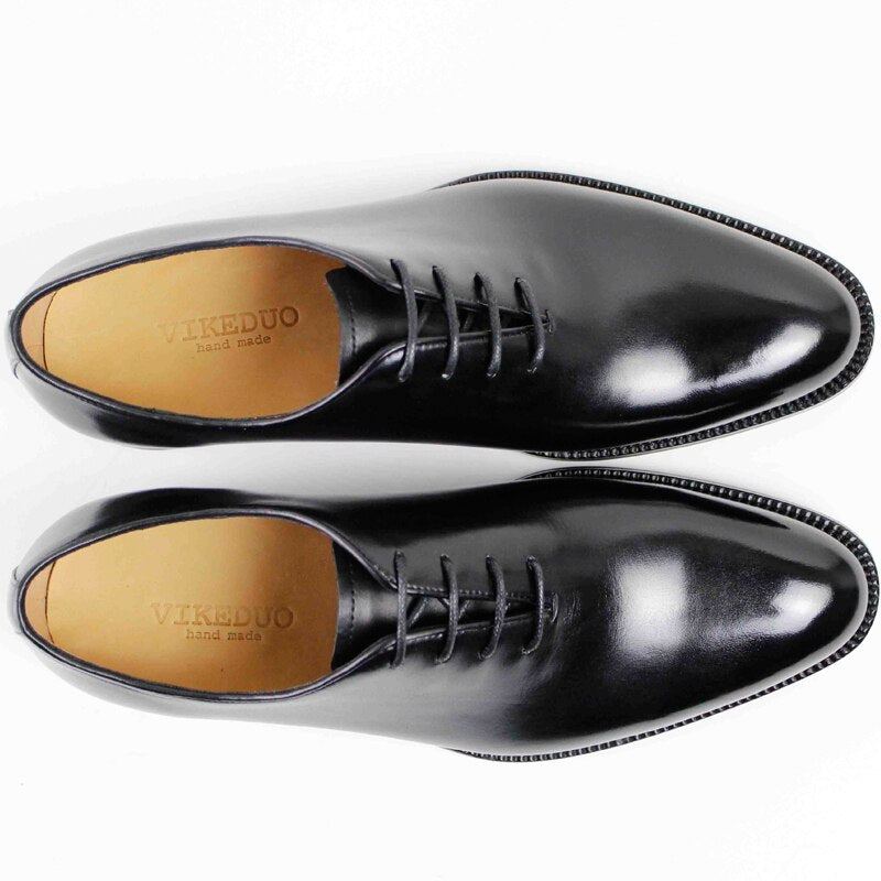 Classique Noir Mâle En Cuir Véritable Chaussure Travail Formel Bureau D'affaires Original Concepteur Robe Hommes Oxford Chaussures - Noir