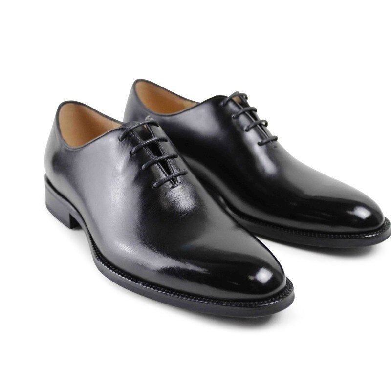 Classique Noir Mâle En Cuir Véritable Chaussure Travail Formel Bureau D'affaires Original Concepteur Robe Hommes Oxford Chaussures - Noir