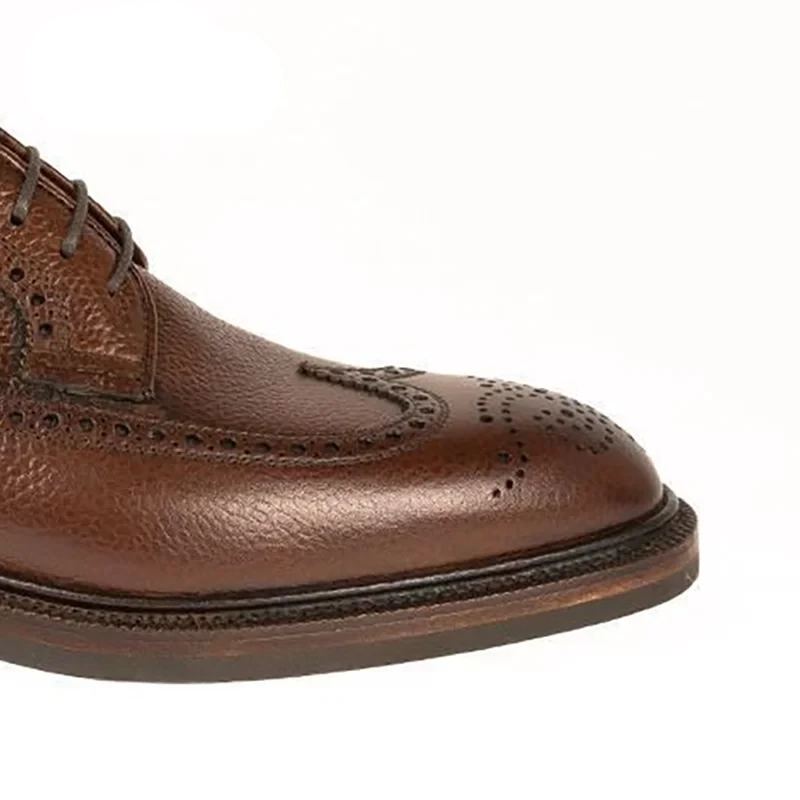 Derby Brogue Marié Robe De Créateur Meilleures Chaussures Pour Hommes En Cuir Véritable D'affaires Originales Faites À La Main - Brun