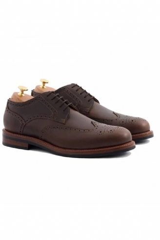 Derby Style Brogue Robe De Soirée Chaussures Formelles Original Créateur D'affaires En Cuir Véritable Meilleures Faites À La Main Pour Homme