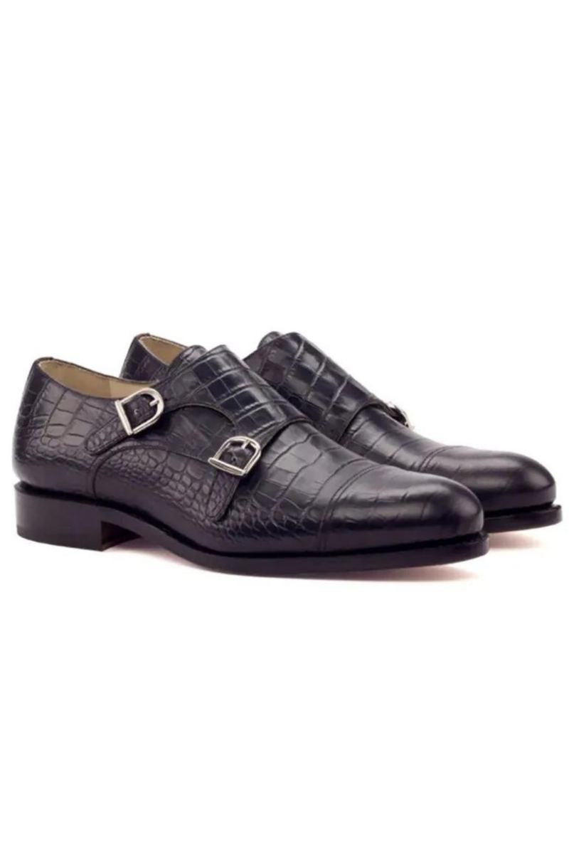 Double Moine Sangle Style Robe Hommes Chaussures Bureau Meilleur Homme Chaussure Concepteur À La Main En Cuir Véritable