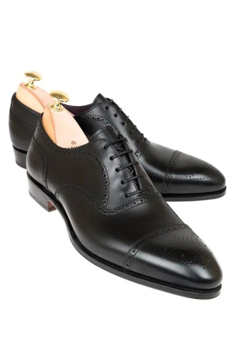 Oxford Brogue Homme Chaussures D'affaires Solide Bureau Concepteur Meilleur Chaussure À La Main En Cuir Véritable Hommes