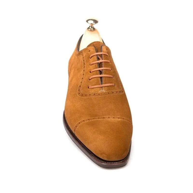 Oxford Brogue Hommes Chaussures Robe Formelle Mariage Homme Chaussure Affaires À La Main En Daim Cuir Concepteur Originales - Brun