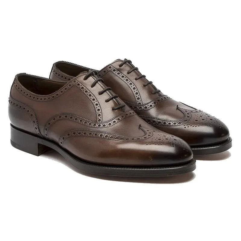 Oxford Brogue Style Robe De Mariée Formelle Meilleures Chaussures Bureau Marié À La Main Affaires Concepteur Homme - Brun