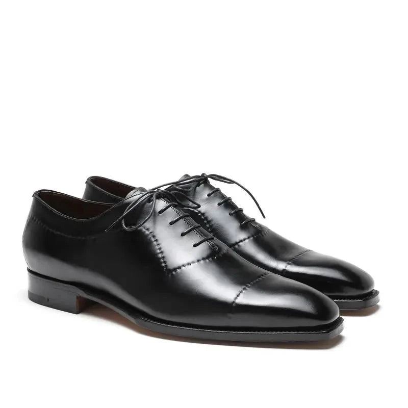 Oxford Hommes Chaussures Habillées Mariage Formel Meilleure Chaussure Affaires À La Main En Cuir Véritable Bureau Concepteur - Noir