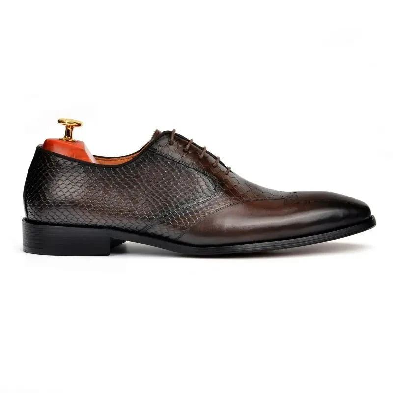 Oxford Hommes Chaussures Habillées Mariage Meilleur Homme Chaussure En Cuir Véritable Bureau De Créateur Formelles Pour - Brun