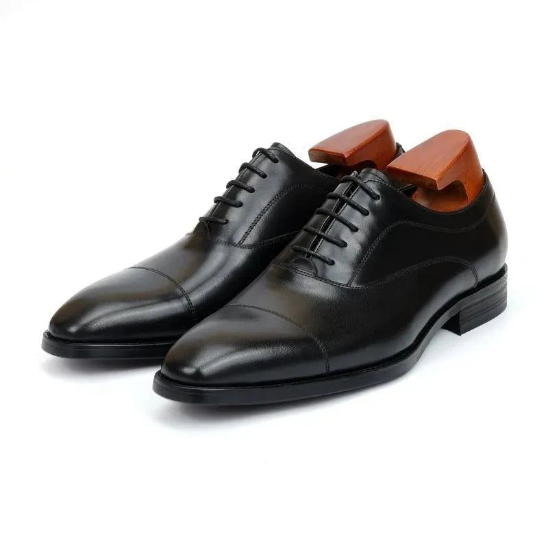 Oxford Hommes Chaussures Habillées Mariage Meilleur Homme Chaussure En Cuir Véritable À La Main Concepteur Bureau Formelles Original - Noir