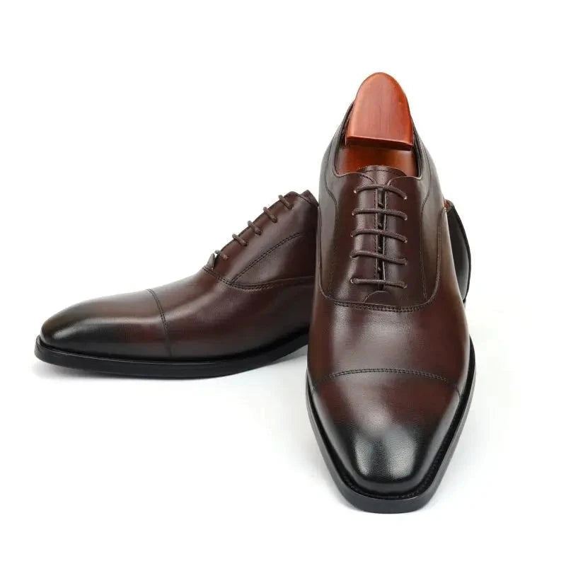 Oxford Hommes Chaussures Habillées Mariage Meilleur Homme Chaussure En Cuir Véritable À La Main Concepteur Bureau Formelles Original - Noir