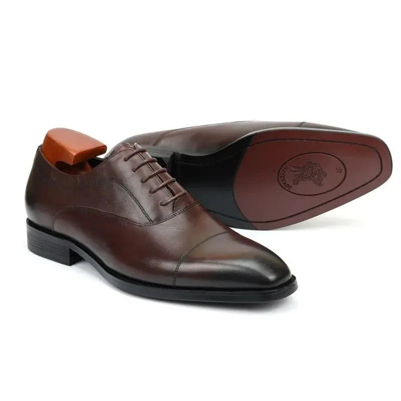 Oxford Hommes Chaussures Habillées Mariage Meilleur Homme Chaussure En Cuir Véritable À La Main Concepteur Bureau Formelles Original - Noir