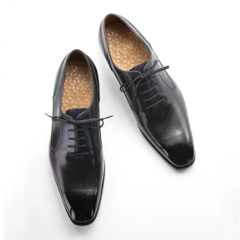 Oxford Hommes Chaussures Habillées Mariage Meilleure Chaussure Formelle Bureau Véritable Original Affaires Concepteur - Noir