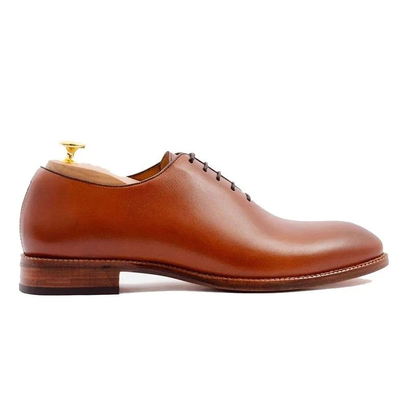 Oxford – Chaussures D'affaires Solides En Cuir Véritable Faites À La Main Pour Mariage Formelles Originales Meilleur Homme - Brun