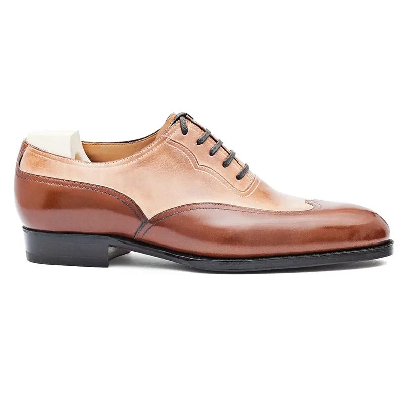 Oxford – Chaussures De Bureau En Cuir Véritable Pour Hommes Meilleures D'affaires De Styliste Faites À La Main - Brun