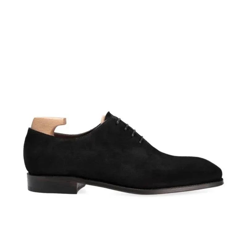 Oxford – Chaussures En Cuir Suédé Pour Hommes Formelles De Bureau Et De Mariage Faites À La Main De Styliste Originales - Noir