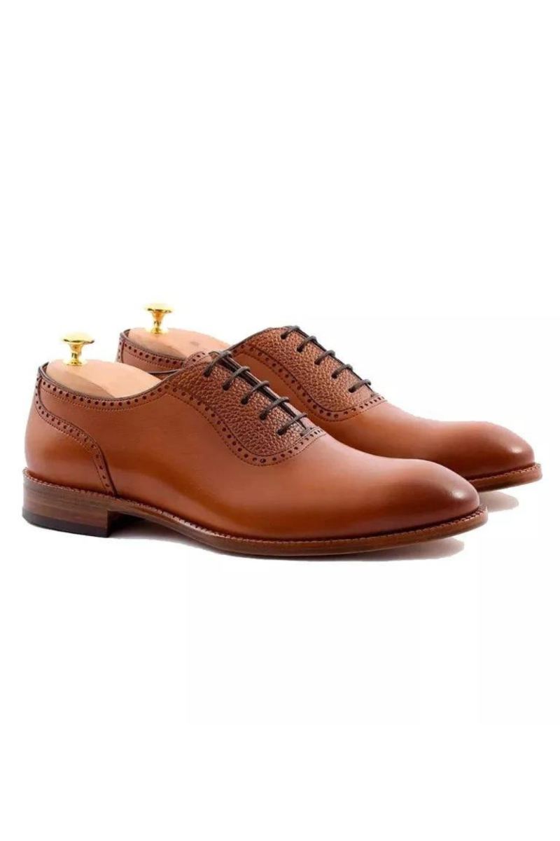 Oxford – Chaussures En Cuir Véritable Pour Hommes D'affaires De Mariage De Bureau De Styliste Faites À La Main