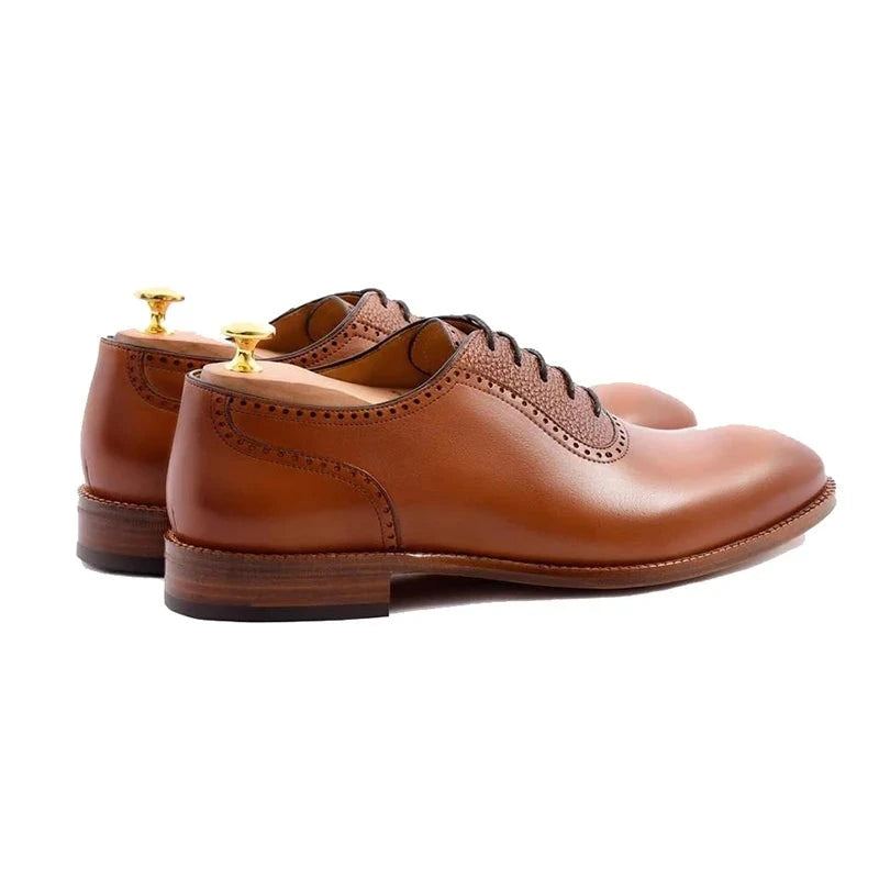 Oxford – Chaussures En Cuir Véritable Pour Hommes D'affaires De Mariage De Bureau De Styliste Faites À La Main - Brun