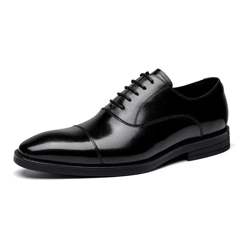 Oxford – Chaussures En Cuir Véritable Pour Hommes De Mariage De Fête De Bureau Faites À La Main De Styliste - Marron