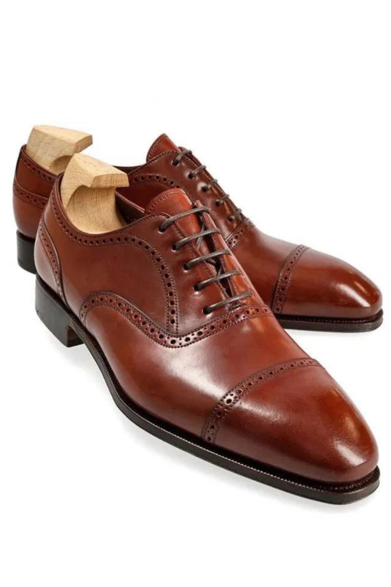 Oxford – Chaussures En Cuir Véritable Pour Hommes Robe De Mariée Formelle De Bureau De Styliste Original Meilleur Homme D'affaires