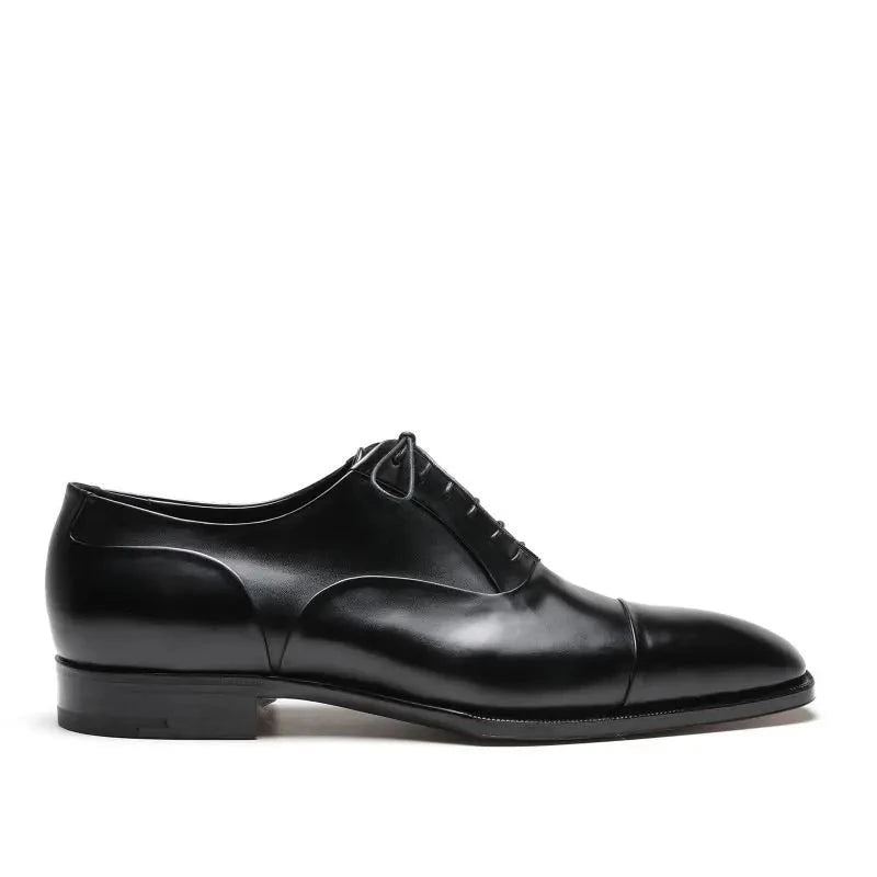 Oxford – Chaussures Élégantes En Cuir Véritable Pour Hommes De Bureau Formelles Faites À La Main De Styliste D'affaires - Noir