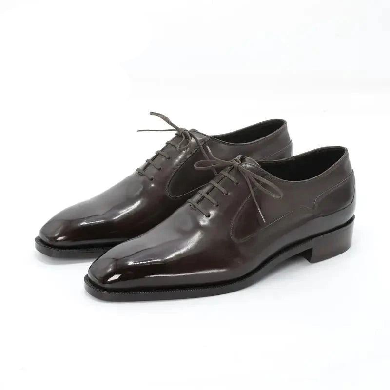 Oxford – Chaussures De Mariage En Cuir Véritable Pour Hommes Meilleures Formelles Brillantes Marié Bureau Noires De Styliste D'affaires - Brun