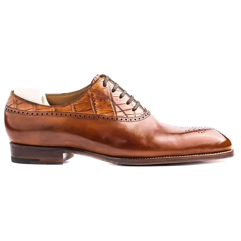 Oxford – Chaussures De Style Brogue Pour Hommes En Cuir Véritable Meilleures Formelles Et Originales De Styliste D'affaires - Brun