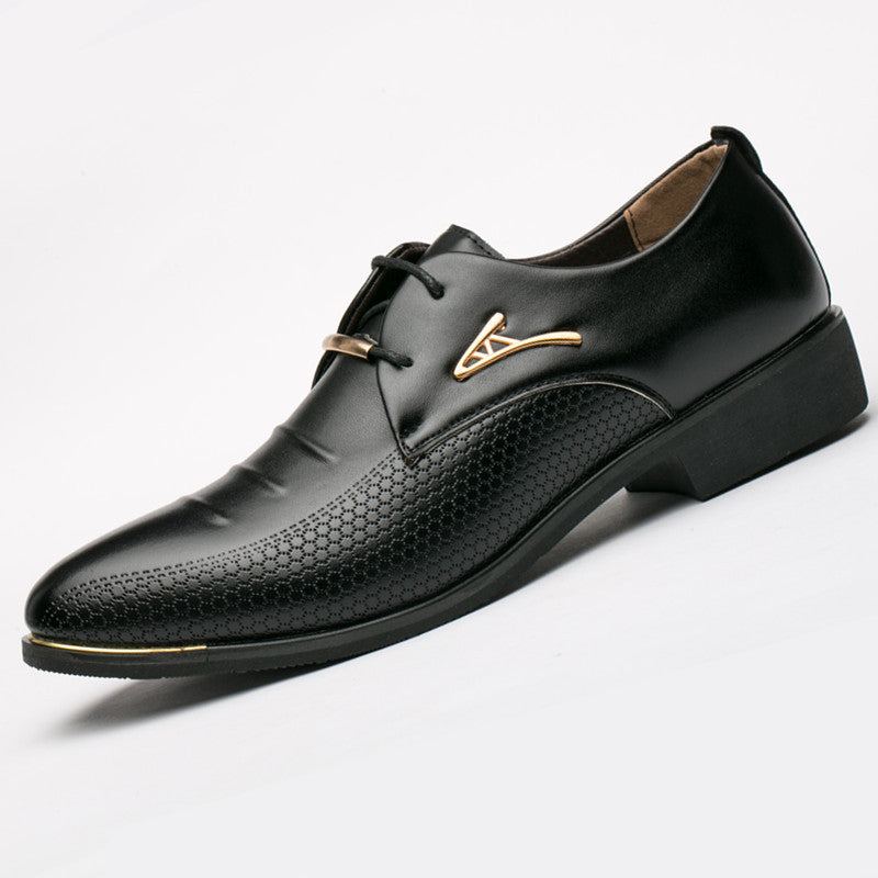 Robe D'affaires Hommes Chaussures Classique En Cuir Costumes Sans Lacet Chaussure Oxfords - Noir