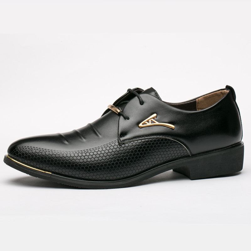 Robe D'affaires Hommes Chaussures Classique En Cuir Costumes Sans Lacet Chaussure Oxfords - Noir