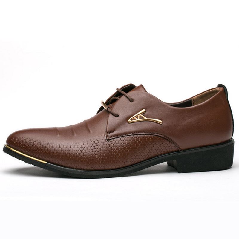 Robe D'affaires Hommes Chaussures Classique En Cuir Costumes Sans Lacet Chaussure Oxfords - Noir