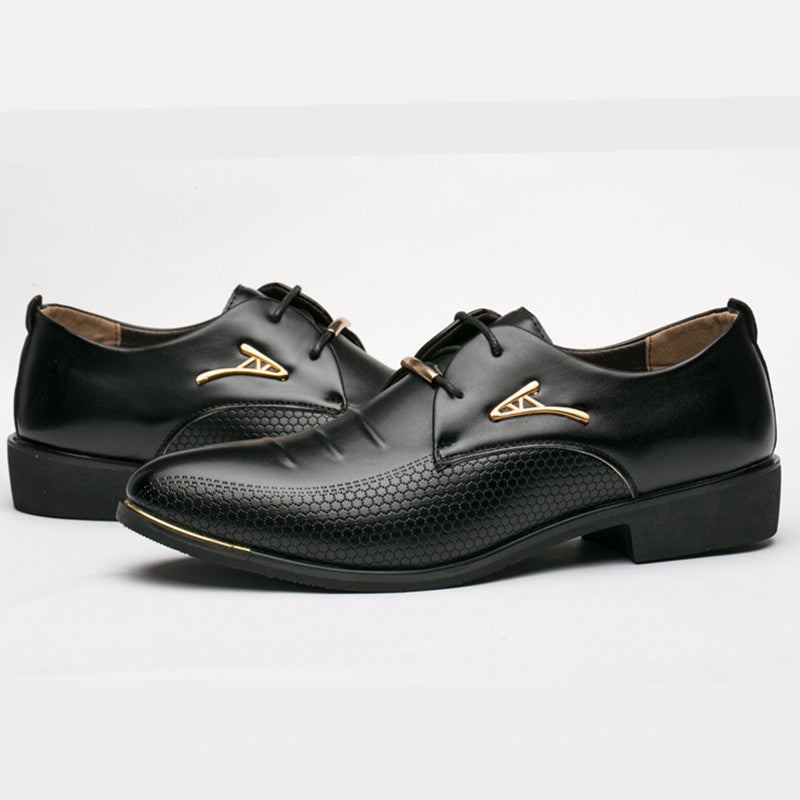 Robe D'affaires Hommes Chaussures Classique En Cuir Costumes Sans Lacet Chaussure Oxfords - Noir