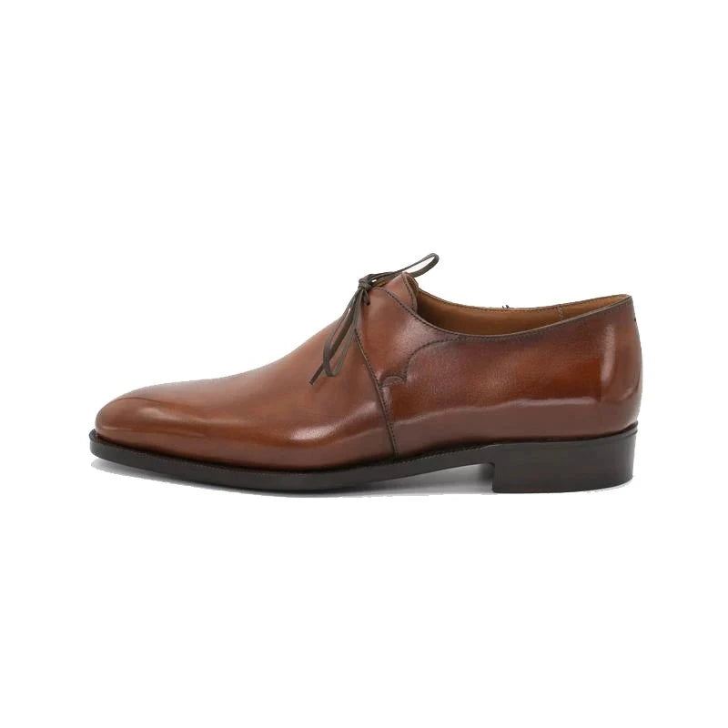 Robe De Marié En Cuir Véritable Chaussures De Style Bureau Formelles Originales De Styliste D'affaires Faites À La Main - Brun