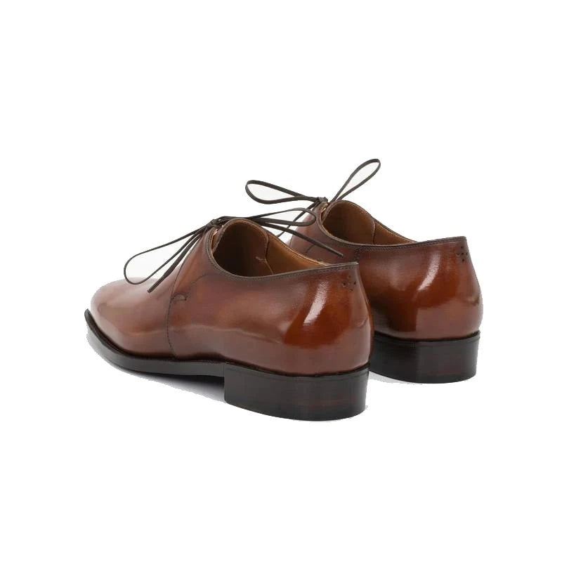 Robe De Marié En Cuir Véritable Chaussures De Style Bureau Formelles Originales De Styliste D'affaires Faites À La Main - Brun