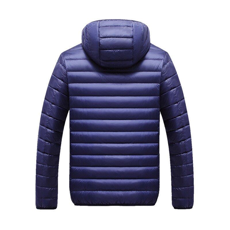 Automne Et Hiver Doudoune Hommes Duvet De Canard Blanc À Capuche Sport Vêtements Décontractés Et Chauds Manteau - Bleu Marine