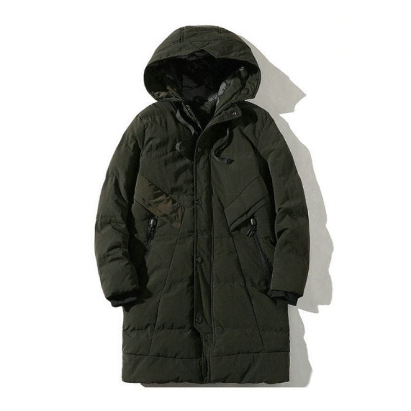 Manteau D'hiver À Capuche Pour Homme Veste Épaisse Et Chaude Coupe-vent Parka - Noir