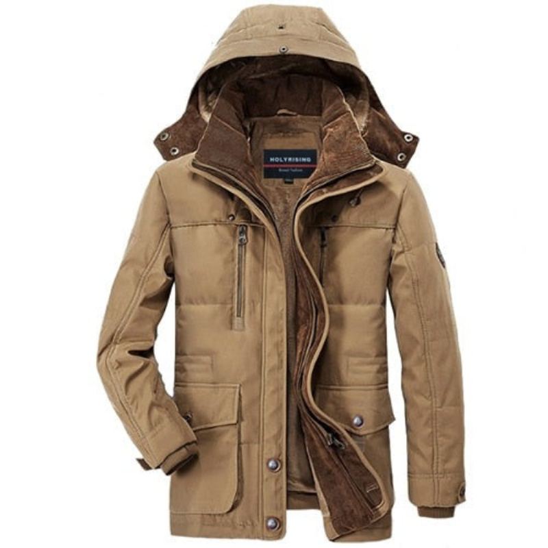 Manteau D'hiver Hommes Polaire Chaud Coton Parka Veste Épaisse Chaude Parkas Rembourré - Bleu