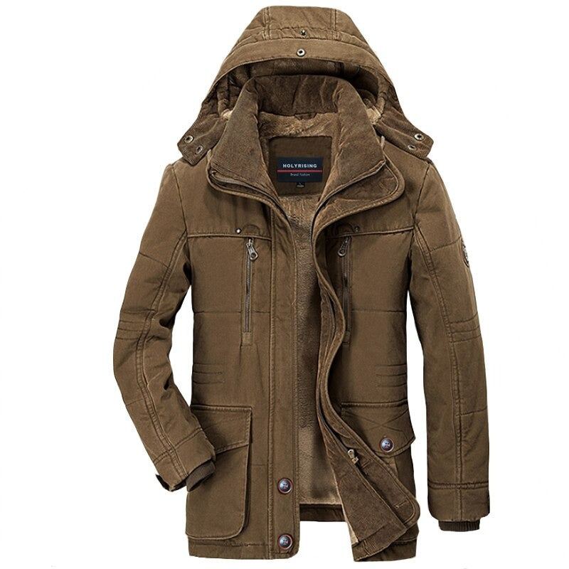 Manteau D'hiver Hommes Polaire Chaud Coton Parka Veste Épaisse Chaude Parkas Rembourré - Bleu