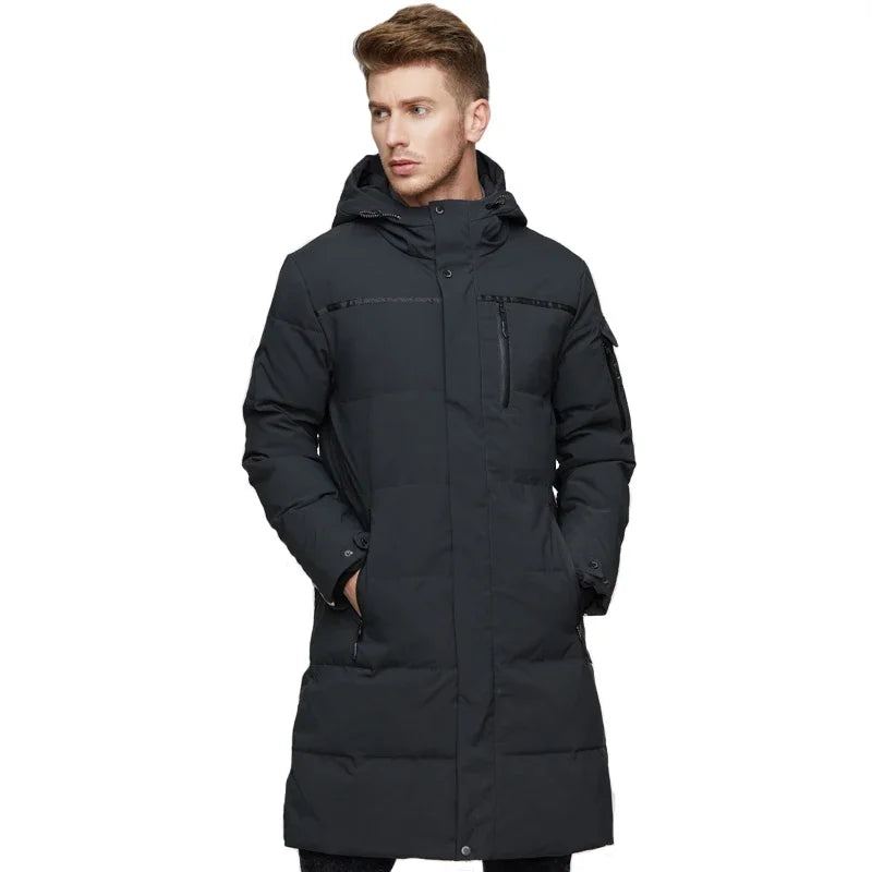 Manteau De Neige Épais Pour Hommes Doudoune Épaisse Et Chaude En Duvet De Canard - Gris