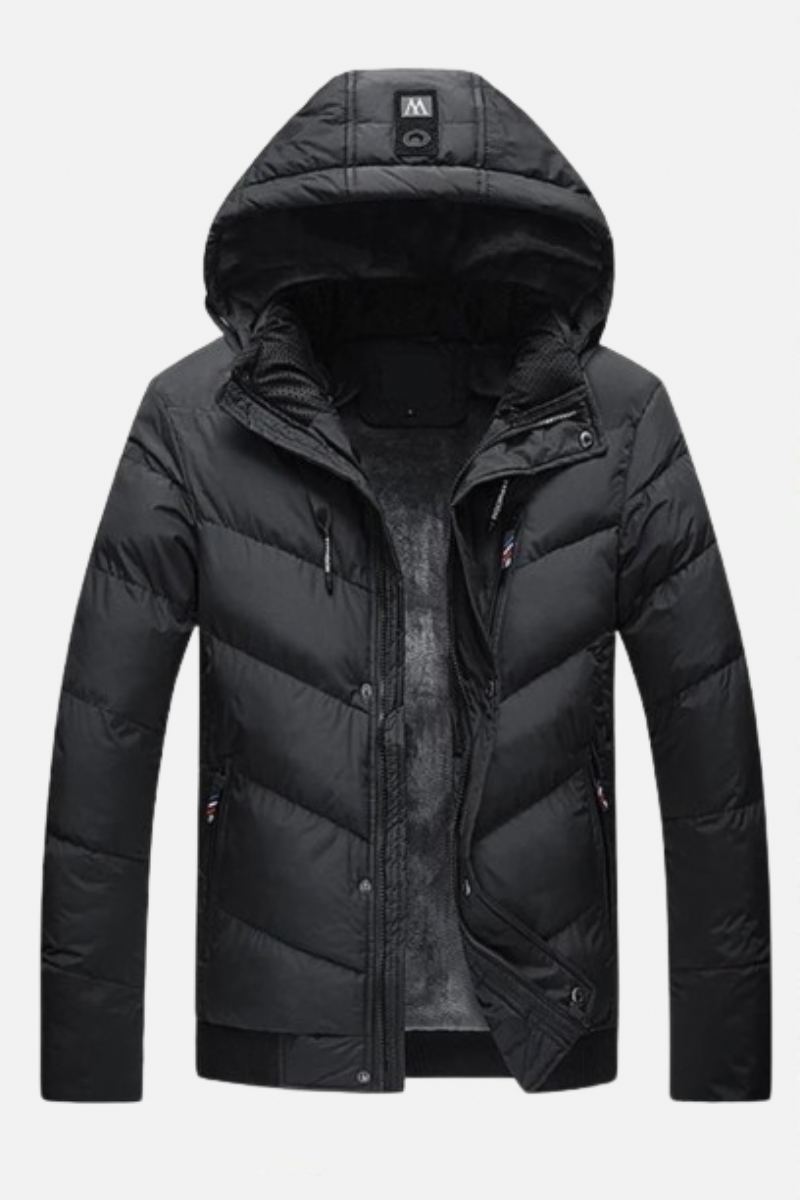 Parka D'hiver À Capuche Pour Hommes Veste Épaisse Et Chaude Manteaux Imperméables Doublure En Laine Vêtements D'extérieur