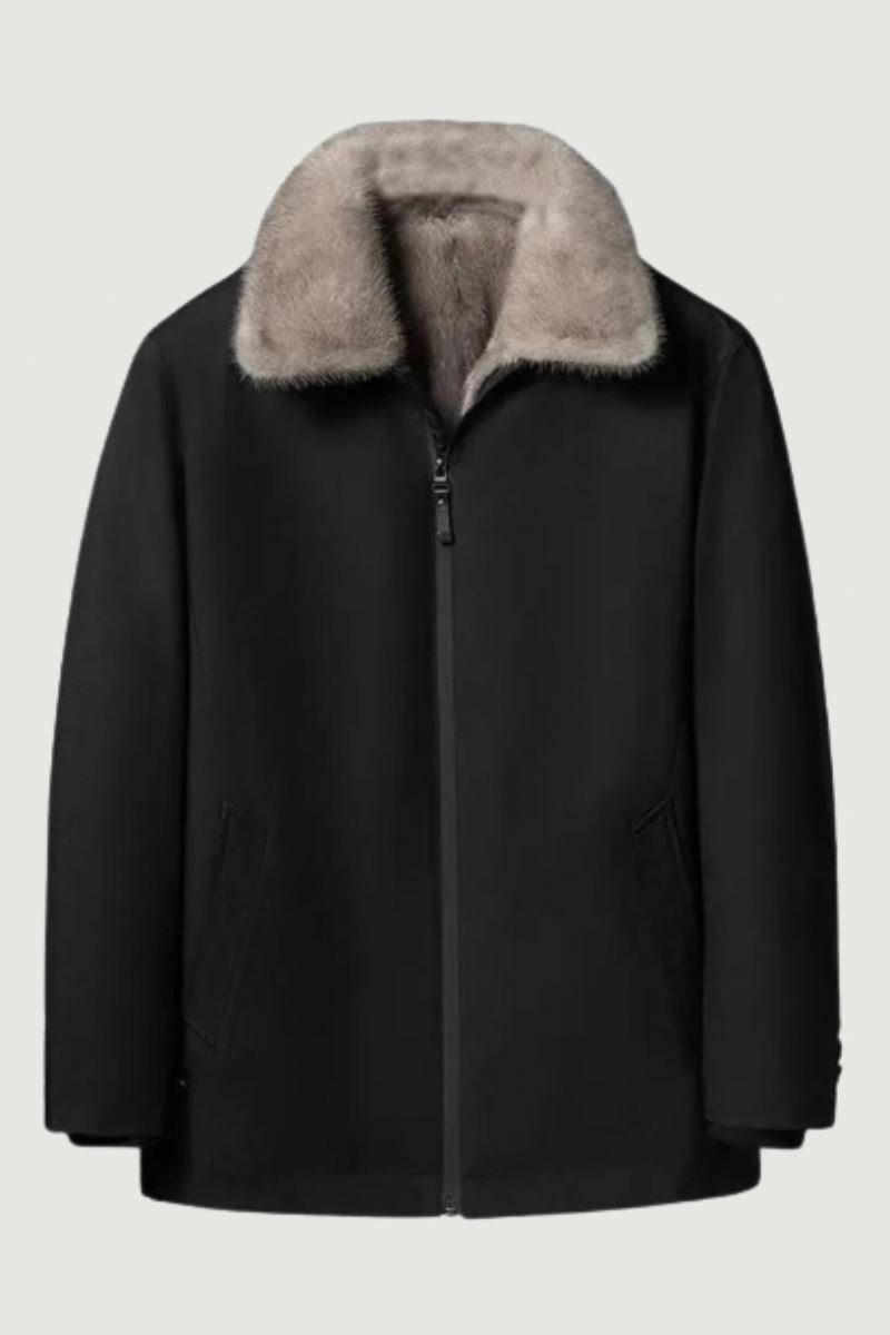 Parka D'hiver Pour Hommes Veste Décontractée En Fourrure De Vison À Col Montant Et Manteau