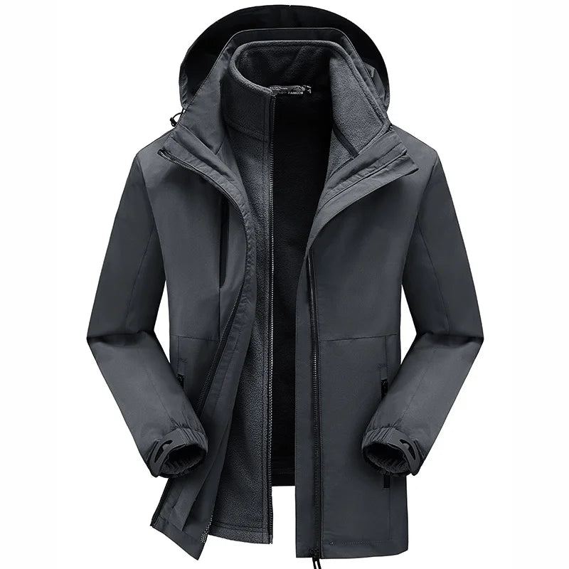 Parkas Vêtements D'escalade Veste De Moto Hommes Court Homme Manteau Vestes Pour De Travail D'hiver D'extérieur À Capuche - Noir