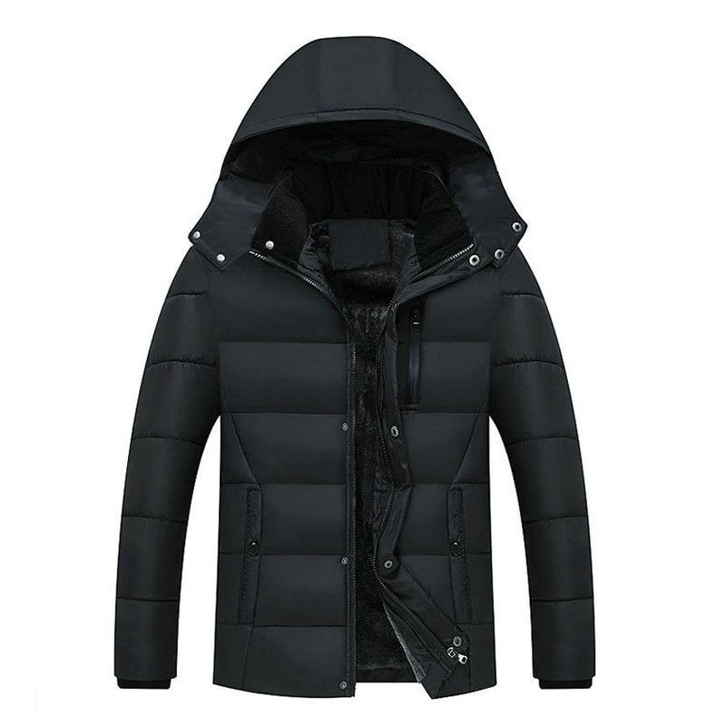 Streetwear Hiver Hommes Épais Manteaux Chauds Vestes Rembourré Décontracté À Capuche Thermique Parka Nouveaux Pardessus Vêtements - Marine