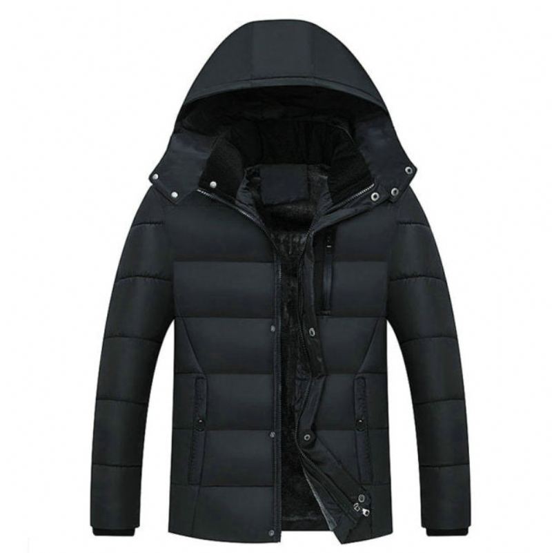 Streetwear Hiver Hommes Épais Manteaux Chauds Vestes Rembourré Décontracté À Capuche Thermique Parka Nouveaux Pardessus Vêtements - Marine