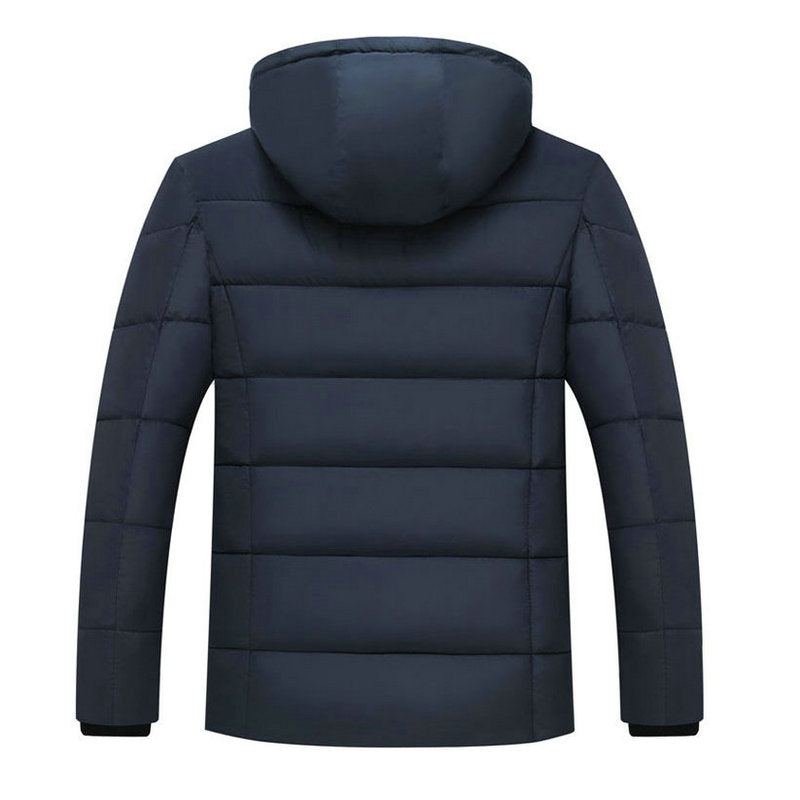 Streetwear Hiver Hommes Épais Manteaux Chauds Vestes Rembourré Décontracté À Capuche Thermique Parka Nouveaux Pardessus Vêtements - Marine