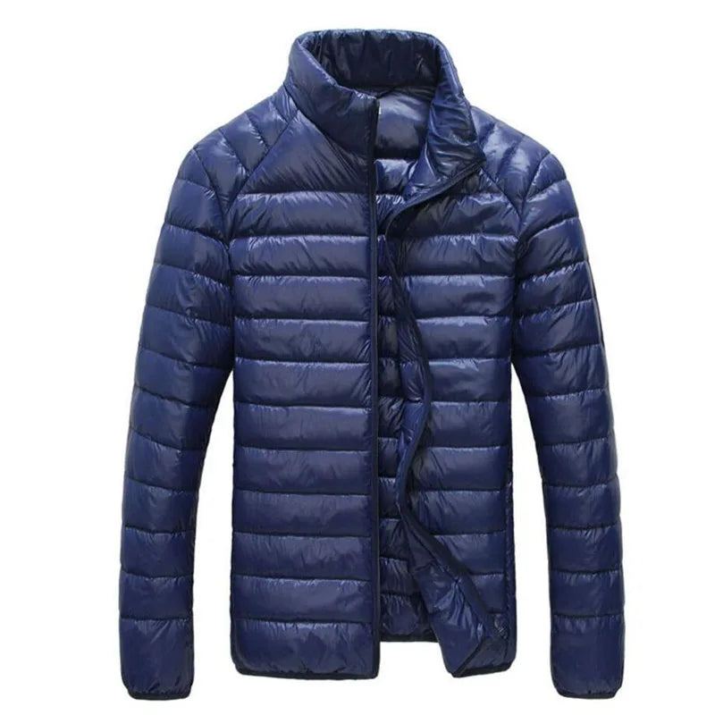 Veste Décontractée Ultra Légère Pour Homme Parka Chaude Imperméable En Duvet De Canard Blanc Vêtements D'extérieur Automne Et Hiver - Noir