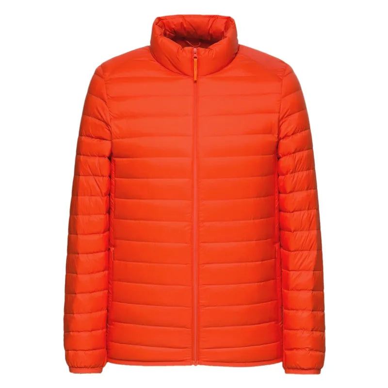 Veste D'hiver Chaude À Col Montant Pour Homme Manteau Épais Avec Fermeture Éclair Décontracté À Manches Longues - Rouge