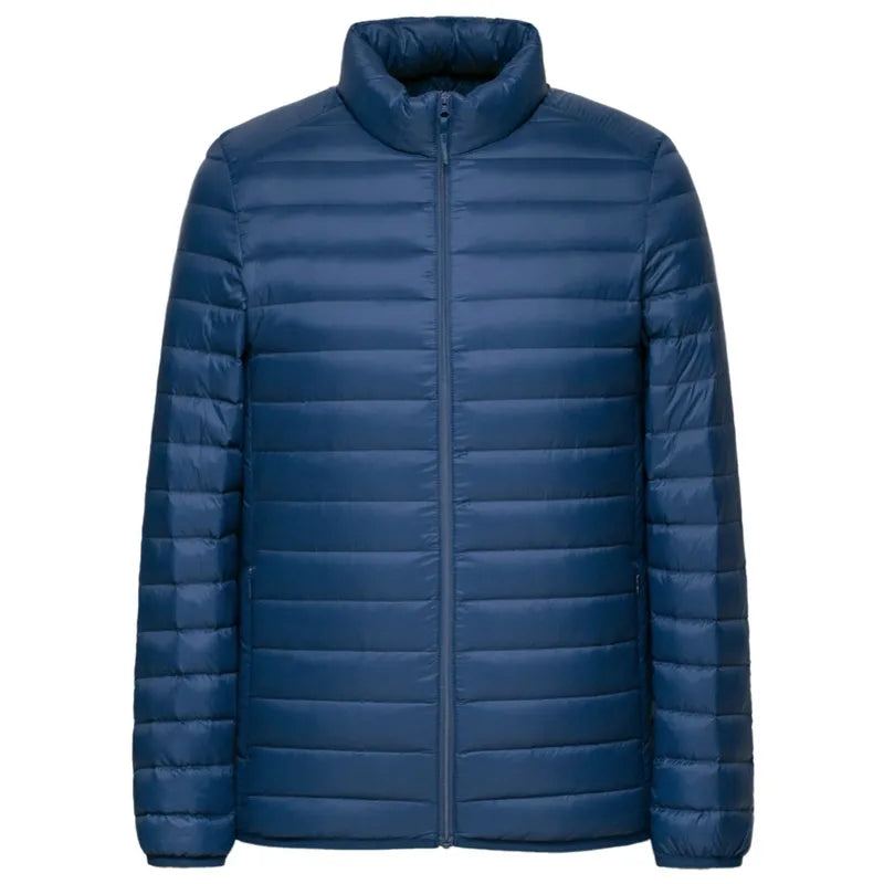 Veste D'hiver Chaude À Col Montant Pour Homme Manteau Épais Avec Fermeture Éclair Décontracté À Manches Longues - Rouge