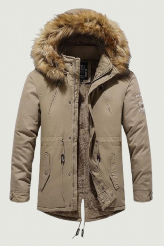 Veste D'hiver Parkas Hommes Coton Épais Polaire Col Chaud À Capuche Parka Décontracté Plusieurs Poches Vestes Coupe-vent