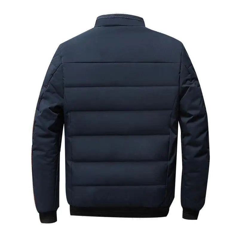 Veste Hommes Épais Polaire Parkas Fermeture Éclair Chaud Vêtements D'extérieur Mince Vestes Décontractée Hiver Coupe-vent Manteaux - Noir