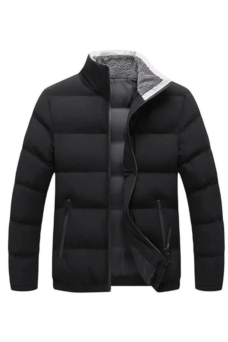 Veste Hommes Parkas Hiver Épais Manteau Décontracté Solide Mâle Col Montant Matelassée