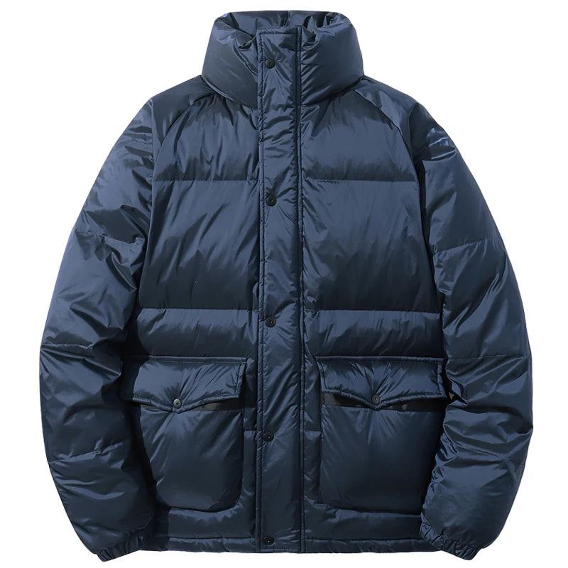 Veste Rembourrée En Duvet De Canard Blanc Pour Homme Vêtement D'extérieur Surdimensionné Noir Hiver - Noir